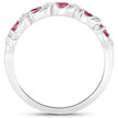 0.64 Carat Genuine Pink Tourmaline and White Topaz .925 Sterling Silver Ring