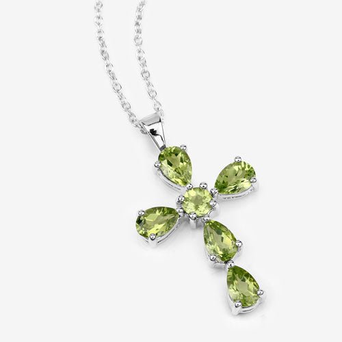 2.24 Carat Genuine Peridot .925 Sterling Silver Pendant - Pendants - Custom Crafting Alliance, LLC