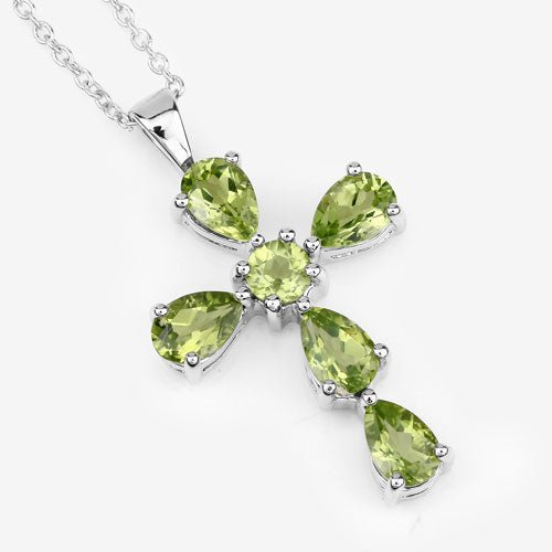 2.24 Carat Genuine Peridot .925 Sterling Silver Pendant - Pendants - Custom Crafting Alliance, LLC