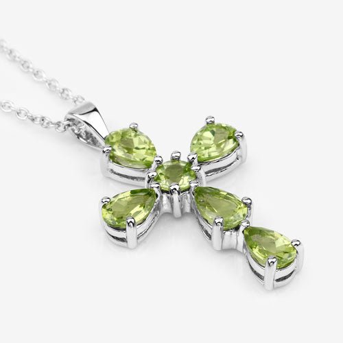 2.24 Carat Genuine Peridot .925 Sterling Silver Pendant - Pendants - Custom Crafting Alliance, LLC