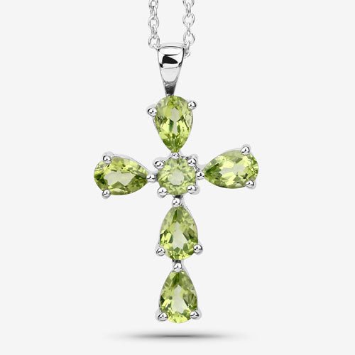 2.24 Carat Genuine Peridot .925 Sterling Silver Pendant - Pendants - Custom Crafting Alliance, LLC