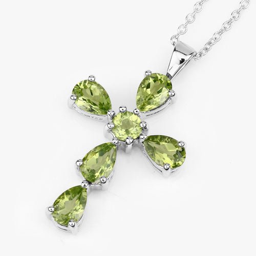 2.24 Carat Genuine Peridot .925 Sterling Silver Pendant - Pendants - Custom Crafting Alliance, LLC