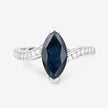 2.26 Carat Genuine Blue Sapphire and White Diamond 14K White Gold Ring - Rings - Custom Crafting Alliance, LLC