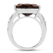 6.91 Carat Genuine Smoky Quartz .925 Sterling Silver Ring