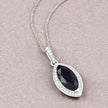 2.27 Carat Genuine Blue Sapphire and White Diamond 10K White Gold Pendant - Pendants - Custom Crafting Alliance, LLC