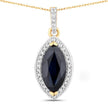 2.27 Carat Genuine Blue Sapphire and White Diamond 10K Yellow Gold Pendant - Pendants - Custom Crafting Alliance, LLC