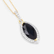 2.27 Carat Genuine Blue Sapphire and White Diamond 10K Yellow Gold Pendant - Pendants - Custom Crafting Alliance, LLC