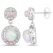 2.27 Carat Genuine Ethiopian Opal and White Diamond .925 Sterling Silver Earrings - Earrings - Custom Crafting Alliance, LLC