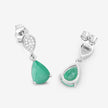 2.28 Carat Genuine Zambian Emerald and White Diamond 10K White Gold Earrings - Earrings - Custom Crafting Alliance, LLC