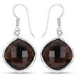 22.80 Carat Genuine Smoky Quartz .925 Sterling Silver Earrings - Earrings - Custom Crafting Alliance, LLC