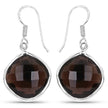 22.80 Carat Genuine Smoky Quartz .925 Sterling Silver Earrings - Earrings - Custom Crafting Alliance, LLC