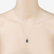 2.29 Carat Genuine Blue Sapphire and White Diamond 10K White Gold Pendant - Pendants - Custom Crafting Alliance, LLC