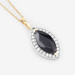 2.29 Carat Genuine Blue Sapphire and White Diamond 10K Yellow Gold Pendant - Pendants - Custom Crafting Alliance, LLC
