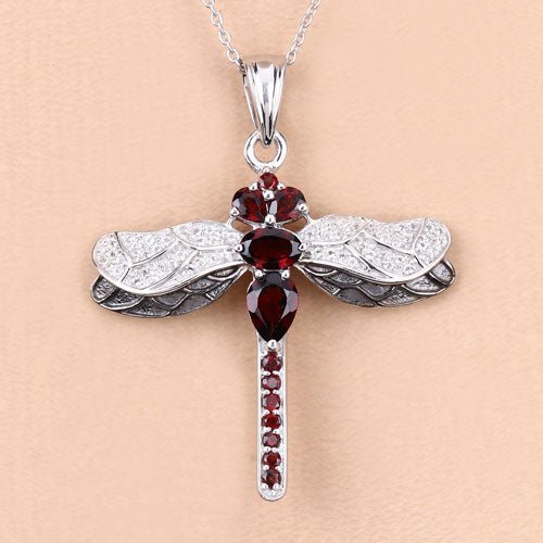 2.29 Carat Genuine Garnet and White Topaz .925 Sterling Silver Pendant - Pendants - Custom Crafting Alliance, LLC