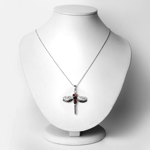 2.29 Carat Genuine Garnet and White Topaz .925 Sterling Silver Pendant - Pendants - Custom Crafting Alliance, LLC
