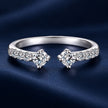 925 Sterling Silver White Gold Plated Size E Moissanite Pavé CZ Ring for Women