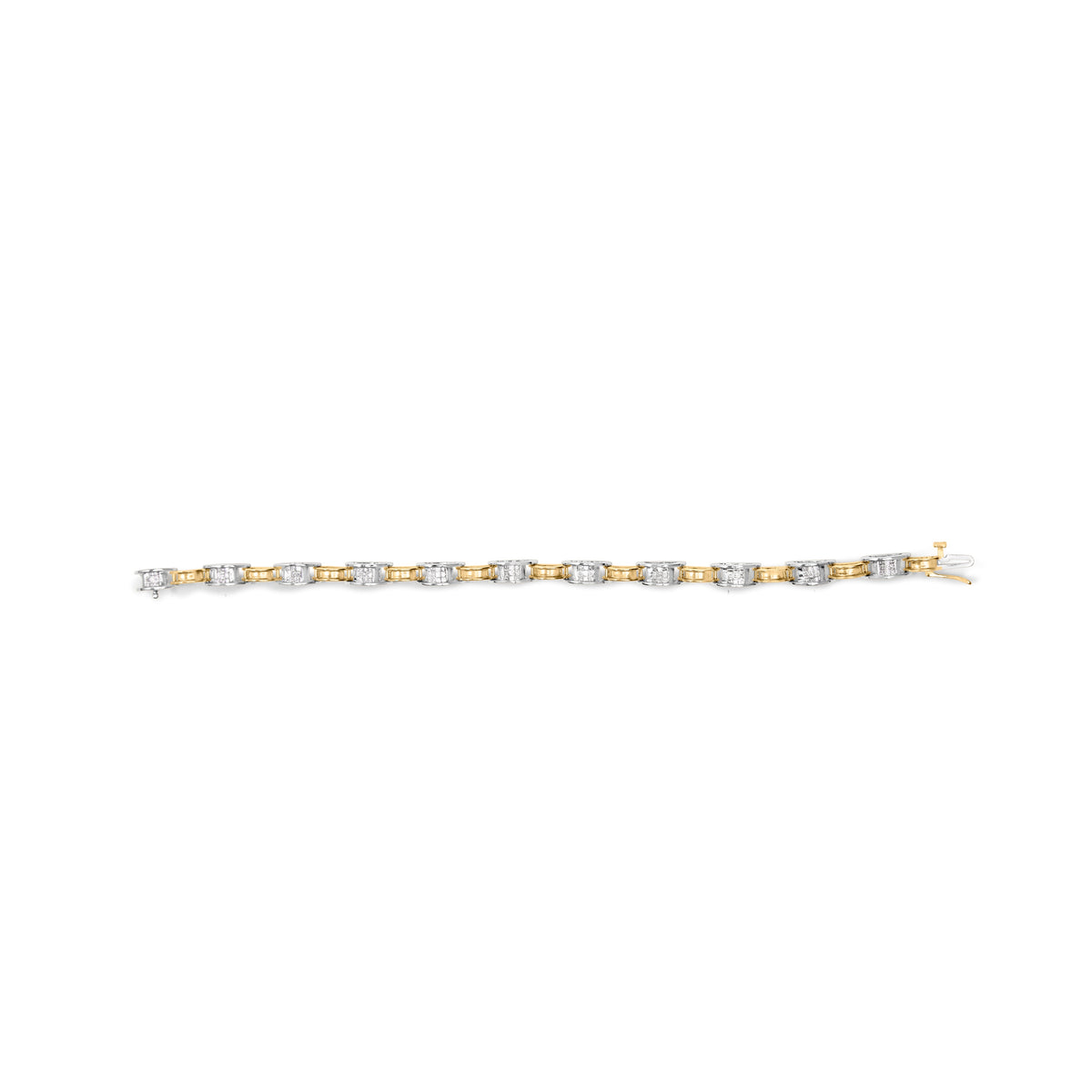 14K Two-Tone Gold 1.00 Cttw Princess-Cut Diamond Chain Link 7