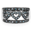 0.32 Carat Genuine Blue Diamond .925 Sterling Silver Ring