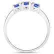1.11 Carat Genuine Tanzanite and White Diamond .925 Sterling Silver Ring