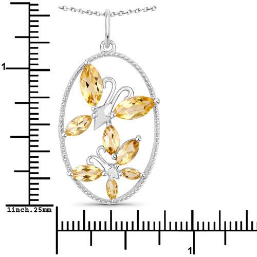 2.30 Carat Genuine Citrine .925 Sterling Silver Pendant - Pendants - Custom Crafting Alliance, LLC