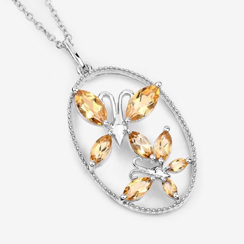 2.30 Carat Genuine Citrine .925 Sterling Silver Pendant - Pendants - Custom Crafting Alliance, LLC