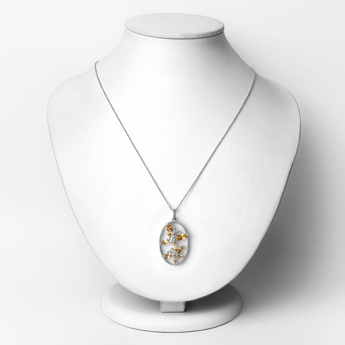 2.30 Carat Genuine Citrine .925 Sterling Silver Pendant - Pendants - Custom Crafting Alliance, LLC