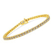 14K Yellow Gold Plated .925 Sterling Silver 8.0 Cttw Diamond Classic Link Tennis Bracelet (K-L Color, I2-I3 Clarity) - 7-1/4