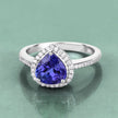 2.33 Carat Genuine Tanzanite and White Diamond 14K White Gold Ring - Rings - Custom Crafting Alliance, LLC