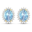 2.36 Carat Genuine Aquamarine and White Diamond 14K Yellow Gold Earrings - Earrings - Custom Crafting Alliance, LLC