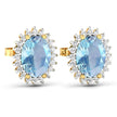 2.36 Carat Genuine Aquamarine and White Diamond 14K Yellow Gold Earrings - Earrings - Custom Crafting Alliance, LLC