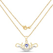 14K Yellow Gold Plated 0.62 Carat Genuine Tanzanite and White Topaz .925 Sterling Silver Pendant