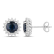 2.38 Carat Genuine Blue Sapphire and White Diamond 14K White Gold Earrings - Earrings - Custom Crafting Alliance, LLC