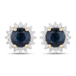 2.38 Carat Genuine Blue Sapphire and White Diamond 14K Yellow Gold Earrings - Earrings - Custom Crafting Alliance, LLC