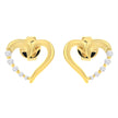 14K Yellow Gold 1/8 Cttw Diamond Journey Heart Hoop Earrings (K-L Color, I1-I2 Clarity)