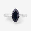 2.39 Carat Genuine Blue Sapphire and White Diamond 10K White Gold Ring - Rings - Custom Crafting Alliance, LLC