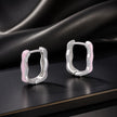 925 Sterling Silver Earrings with Enamel in White Gold Finish - 13*3mm for Women