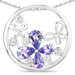1.33 Carat Genuine Tanzanite and White Topaz .925 Sterling Silver Pendant