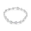 14K White Gold 1 1/5 Cttw Round Diamond Flower Blossom Link Bracelet (H-I Color, SI1-SI2 Clarity) - Size 7
