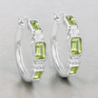 2.40 Carat Genuine Peridot and White Topaz .925 Sterling Silver Earrings - Earrings - Custom Crafting Alliance, LLC