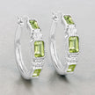 2.40 Carat Genuine Peridot and White Topaz .925 Sterling Silver Earrings - Earrings - Custom Crafting Alliance, LLC
