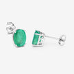 2.40 Carat Genuine Zambian Emerald 10K White Gold Earrings - Earrings - Custom Crafting Alliance, LLC