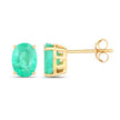 2.40 Carat Genuine Zambian Emerald 10K Yellow Gold Earrings - Earrings - Custom Crafting Alliance, LLC