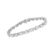 14K White Gold 4 7/8 Cttw Round Brilliant-Cut Diamond Round Cluster & X-Link 7