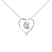 .925 Sterling Silver 1/4 Cttw Brilliant-Cut Diamond Open Heart Twisted Awareness Ribbon 18