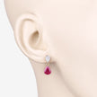 2.46 Carat Genuine Ruby and White Diamond 10K Yellow Gold Earrings - Earrings - Custom Crafting Alliance, LLC