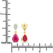 2.46 Carat Genuine Ruby and White Diamond 10K Yellow Gold Earrings - Earrings - Custom Crafting Alliance, LLC
