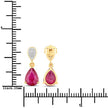 2.46 Carat Genuine Ruby and White Diamond 14K Yellow Gold Earrings - Earrings - Custom Crafting Alliance, LLC