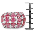 8.54 Carat Glass Filled Ruby and White Topaz .925 Sterling Silver Ring