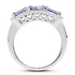 1.32 Carat Genuine Tanzanite .925 Sterling Silver Ring