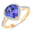 2.49 Carat Genuine Tanzanite and White Diamond 14K Yellow Gold Ring - Rings - Custom Crafting Alliance, LLC